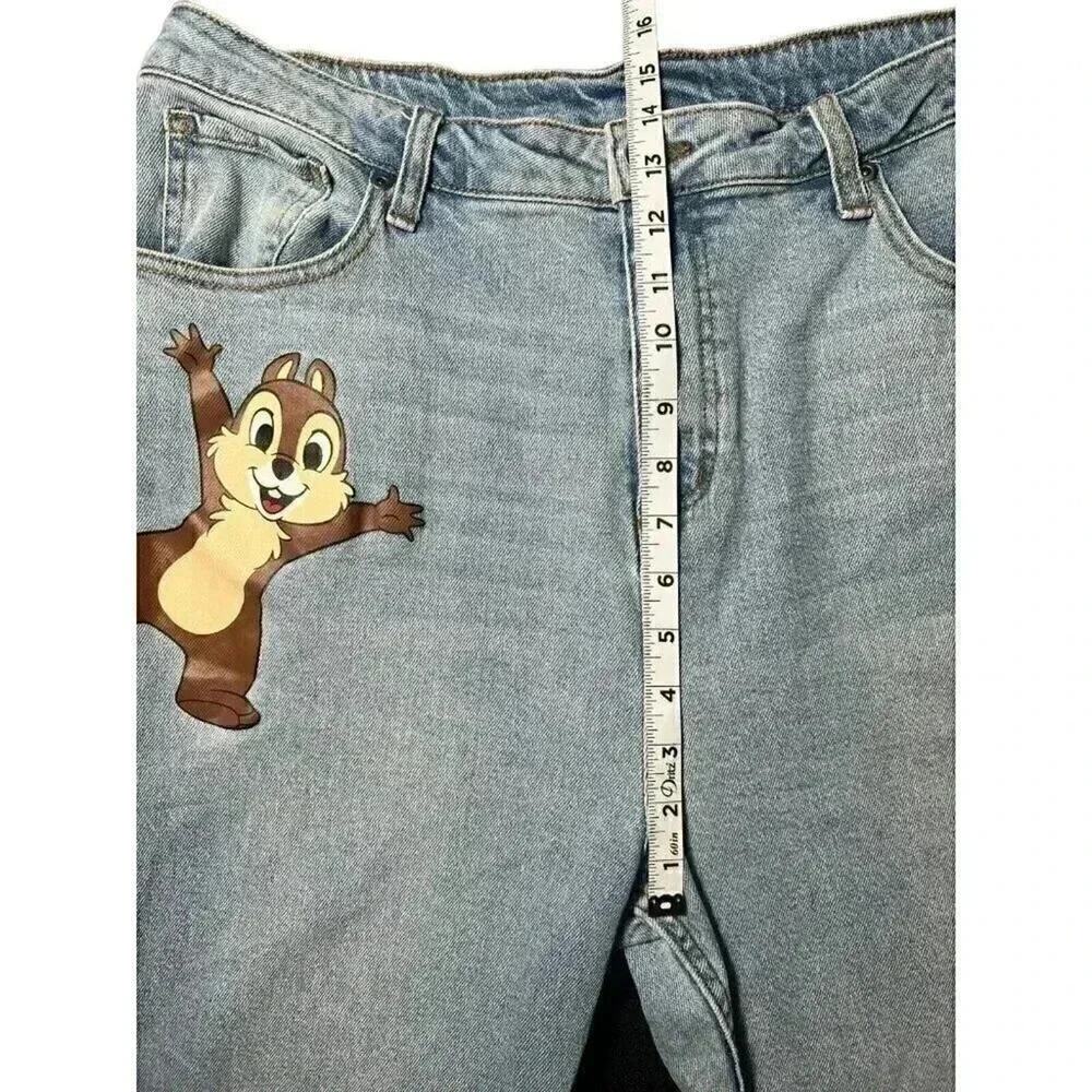 Hot Topic Disney Chip N Dale Mom Jeans Womens 17 Plus Size Character Denim - Picture 6 of 10